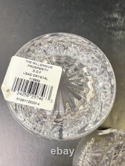 NIB Waterford Crystal Millennium Series Double Old Fashioned SET 2 PROSPERITY