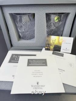 NIB Waterford Crystal Millennium Series Double Old Fashioned SET 2 PROSPERITY