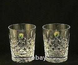 NIB Waterford LISMORE Double Old Fashioned 12 oz Flat Bottom 4 3/8 Set of 2