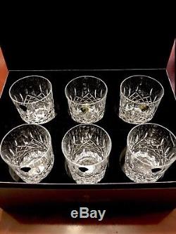 NIB Waterford Lismore Double Old Fashioned Glasses, Deluxe Gift Box Set of 6 DOF