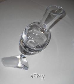 Nambe Tilt Decanter Karafe Pitcher Double Old Fashioned Crystal Glasses