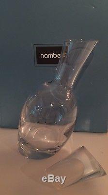 Nambe Tilt Decanter Set with 2 Double Old Fashioned Glasses, carafe/pitcher NWT