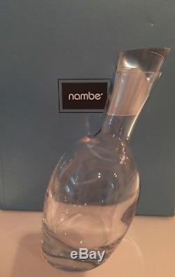 Nambe Tilt Decanter Set with 2 Double Old Fashioned Glasses, carafe/pitcher NWT