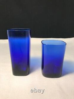 Nasonmoretti Double Old Fashioned Glass / Highball Glass (Blue) Set of 2