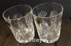 New 2001 Waterford Crystal Universal Wishes DOF Double Old Fashioned Glasses Set