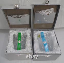 New 2 Waterford Snowflake Wishes Double Old Fashion Glasses Happiness Courage