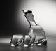 New! Genuine Nambe Tilt Decanter & 2 Double Old Fashioned Glasses