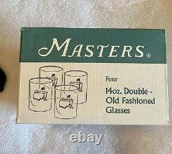 New MASTERS GLASS SET OF 4 AUGUSTA NATIONAL Double Old Fashioned Glasses