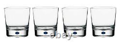 New Orrefors Crystal Intermezzo Blue Set Of 4 Dof Glasses #6257441 Brand Nib F/s