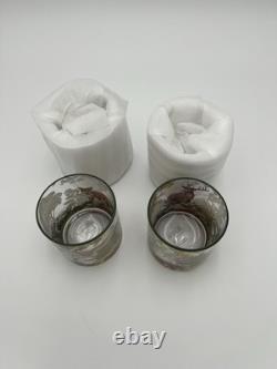 New Pottery Barn S/4 Fantastical Forest Decal Double Old Fashioned Glasses