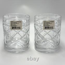 New Ralph Lauren BROGAN Lead Crystal Double Old Fashioned 2 Glasses Germany