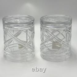 New Ralph Lauren BROGAN Lead Crystal Double Old Fashioned 2 Glasses Germany