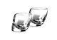 New Set of 2 Nambe Tilt Crystal Double Old Fashioned Bar Drink Glasses in Box