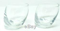 New Set of 2 Nambe Tilt Crystal Double Old Fashioned Bar Drink Glasses in Box