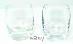 New Set of 2 Nambe Tilt Crystal Double Old Fashioned Bar Drink Glasses in Box