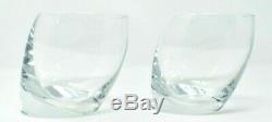 New Set of 2 Nambe Tilt Crystal Double Old Fashioned Bar Drink Glasses in Box