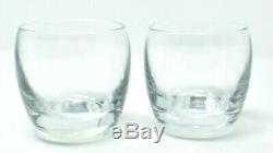 New Set of 2 Nambe Tilt Crystal Double Old Fashioned Bar Drink Glasses in Box