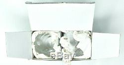 New Set of 2 Nambe Tilt Crystal Double Old Fashioned Bar Drink Glasses in Box