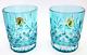 New WATERFORD LISMORE AQUA DOUBLE OLD FASHIONED GLASSES 2 Glasses