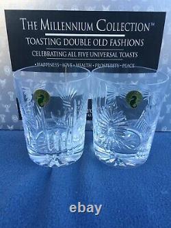 New WATERFORD MILLENNIUM 5 TOAST UNIVERSAL WISHES DOUBLE OLD FASHIONED 2 England
