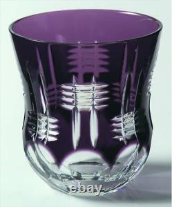 New WATERFORD Simply Pastel LILAC Double Old Fashioned DOF Glasses PAIR (2) NOS