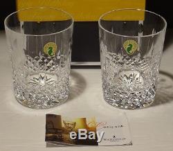 New Waterford Happy Birthday Double Old Fashioned Tumbler Glasses