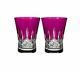 New Waterford Lismore Pops Double Old Fashioned, Hot Pink 2 Piece Set