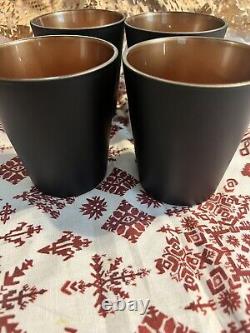 New Williams Sonoma Black Matte & Copper Double Old-Fashioned Glasses-s Of 4