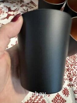 New Williams Sonoma Black Matte & Copper Double Old-Fashioned Glasses-s Of 4