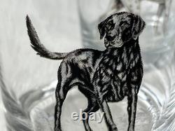 New Williams Sonoma Plymouth Hunting Dogs Double Old Fashioned Glasses Set of 4