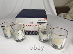 New in Box NWT Jonathan Adler HAPPY CHIC Set Four Double Old Fashioned Glasses