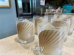 Noritake Seashell Frosted Double Old Fashioned Rocks Glasses Set Of 8