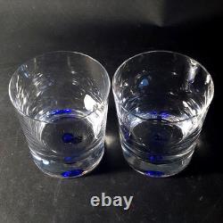 ORREFORS INTERMEZZO DBL OLD FASHIONED GLASSES, Blown Crystal, 3 7/8, 12 Oz, 2PC