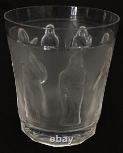 One Lalique France Crystal Femmes Double Old Fashioned Whiskey Tumbler 4