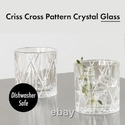 Orrefors City Double Old Fashioned Glass 11 Fl Oz Asymmetric Crystal Set of 4