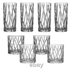 Orrefors City Double Old-Fashioned and Highball Glass Set of 8