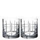 Orrefors Crystal Street Double Old Fashioned Glass Pair Set of 2