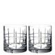 Orrefors Crystal Street Double Old Fashioned Glass Pair Set of 2
