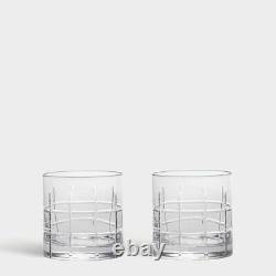 Orrefors Crystal Street Double Old Fashioned Glass Pair Set of 2