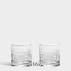 Orrefors Crystal Street Double Old Fashioned Glass Pair Set of 2 Orrefors Crystal Street Double Old Fashioned Glass Pair Set of 2