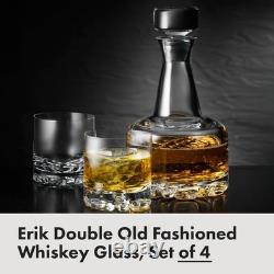Orrefors Erik Double Old Fashioned Glasses (Set of 4) 12 Fl. Oz, Minimalis