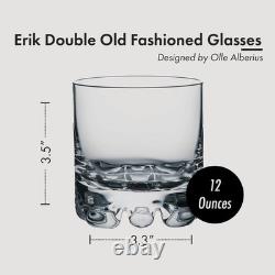Orrefors Erik Double Old Fashioned Glasses (Set of 4) 12 Fl. Oz, Minimalis