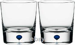 Orrefors Intermezzo Blue 8.33 oz. Double Old Fashioned/Whiskey Glasses, Set of 2