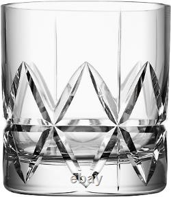 Orrefors Peak Double Old Fashioned Glass, Set of 4, 4 Count (Pack of 1), Clear