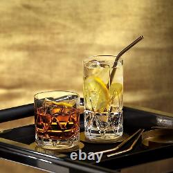 Orrefors Peak Double Old Fashioned Glass, Set of 4, 4 Count (Pack of 1), Clear