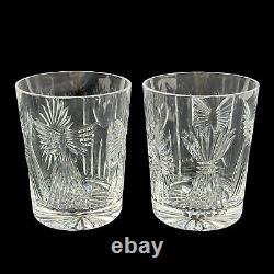 PAIR Waterford Crystal Millennium Series Double Old Fashioned, 1 Artist Signed