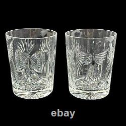 PAIR Waterford Crystal Millennium Series Double Old Fashioned, 1 Artist Signed