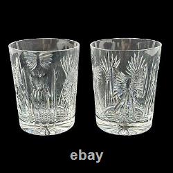 PAIR Waterford Crystal Millennium Series Double Old Fashioned, 1 Artist Signed