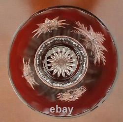 PAIR Waterford Snow Crystals Ruby Double Old Fashioned Glasses&Box Whiskey Glass