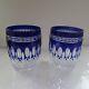 Pair 2 Double Old Fashioned Glasses in Clarendon-Cobalt by Waterford Rock Short